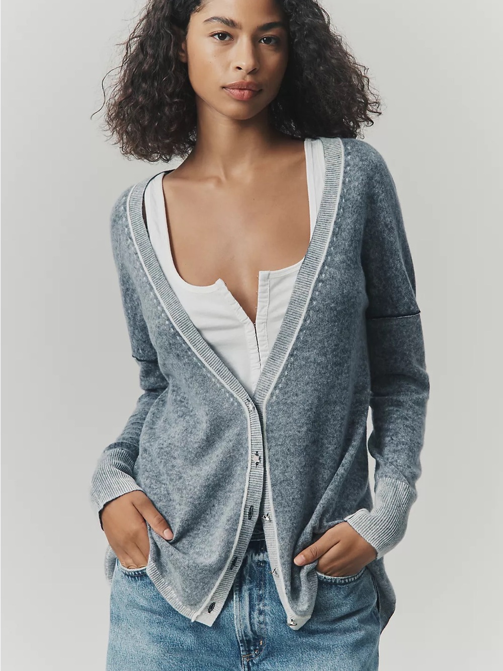 Anthropologie Pilcro Lightweight Cashmere Cardigan Sweater Women’s size XL *flaw
